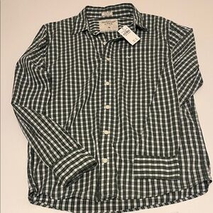 Abercrombie & Fitch Men's Green Plaid Shirt